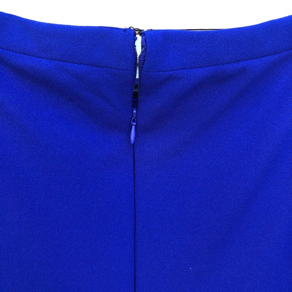 ABS Allen‎ Schwartz Off-Shoulder Capri Blue Cocktail Dress Bell Sleeves 12 - Picture 8 of 16